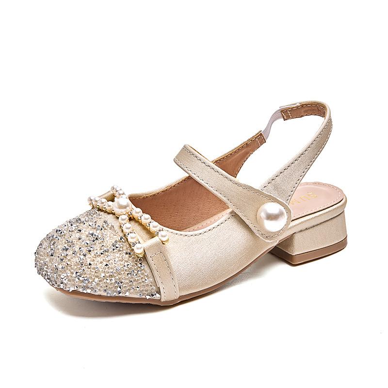 2025 New Girls High-heeled Princess Shoes Spring and Autumn Children's Leather Shoes with Dress Little Girl Mary Jane Fashion Sandals