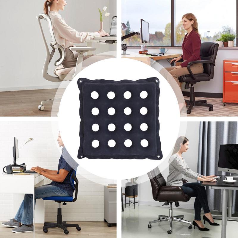 Air Inflatable Seat Cushion Comfortable Waffle Pads Air Chair Cushions Square Seat Lightweight Camping Air Sitting Pad