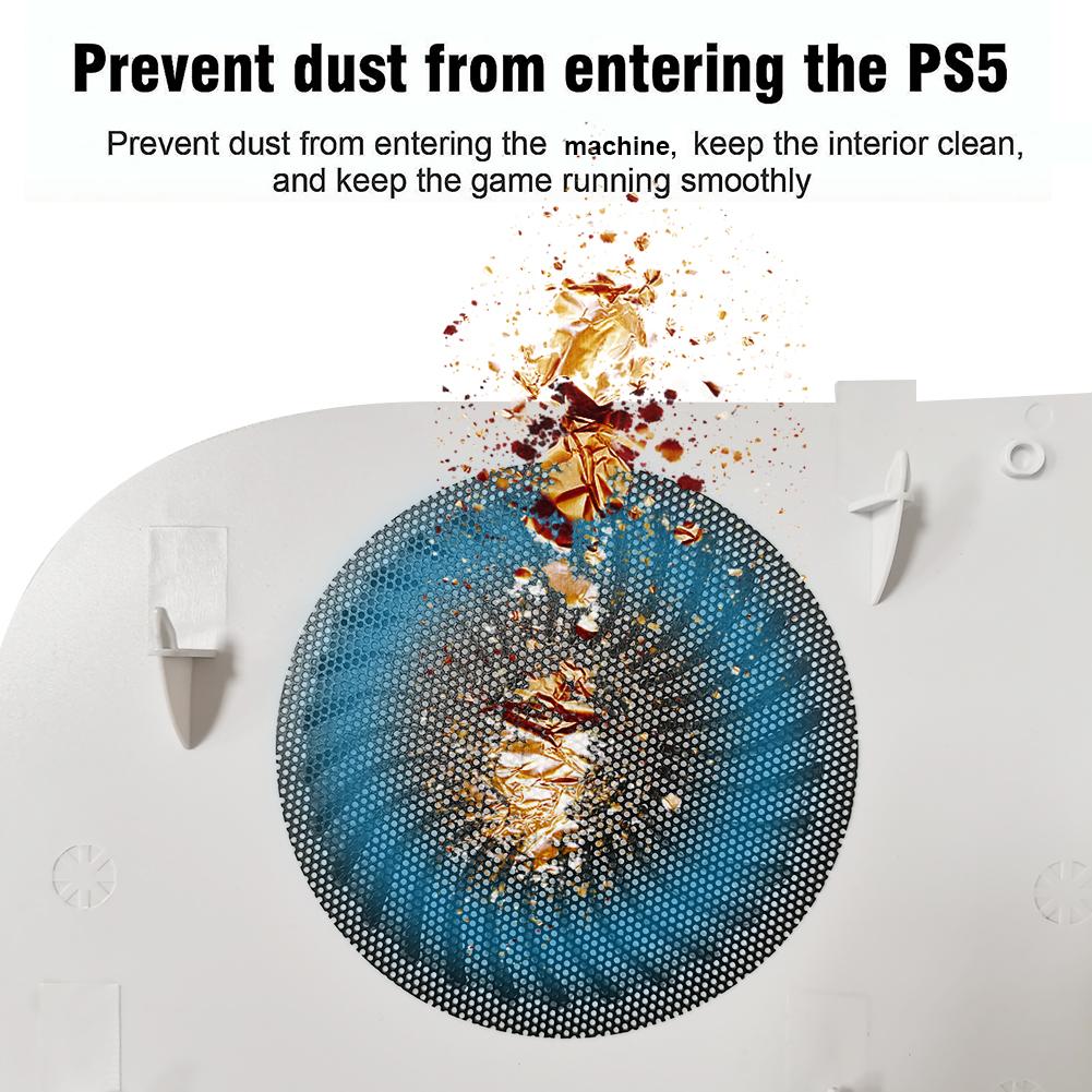 2/4PCS Ventilátorový prachový filtr pro PS5 SLIM Prodyšný ventilační prachotěsný síťovaný kryt s čisticím kartáčem pro Playstation 5