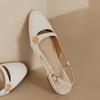 Beige Heeled Sandals Shoes Closed Toe Women's All Match Mary Jane Black Block Comfort Low Open Retro Girls Summer