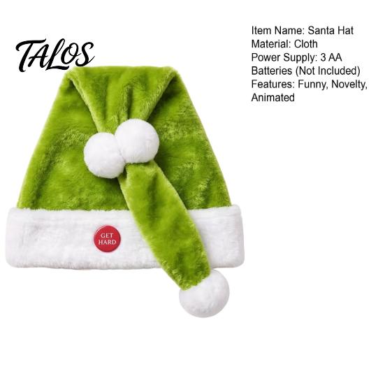 Quirky Christmas Sweater Party Hat Animated Naughty Santa Hat, Funny Dancing Button Activated Dynamic Holiday Costume Decoration Movement Soft