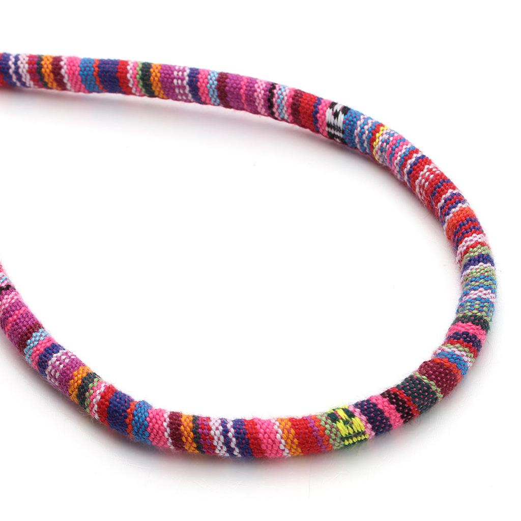 Louleur Twisted Cords Rope Colorful Handmade Fabric Ethnic Rope Cotton Cord Embroider Cords for Jewelry Making DIY Bracelet