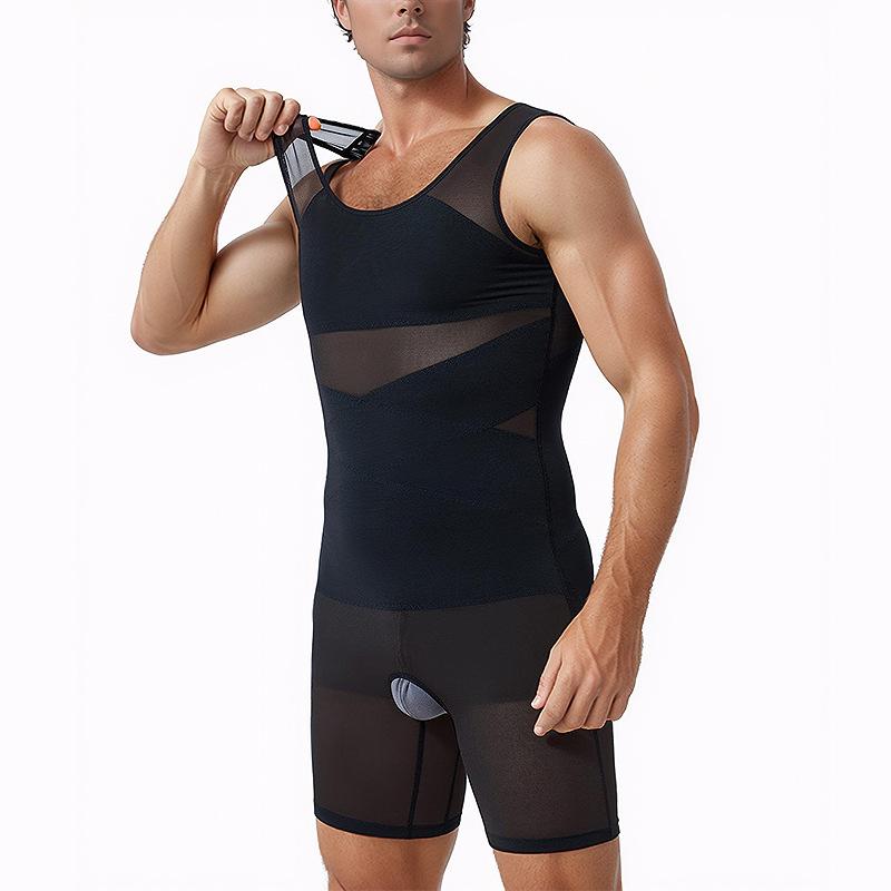 Herren Bauchkontrolle Kompressions Formwäsche Schlankmachender Flacher Winkel Body Unterwäsche XL schwarz