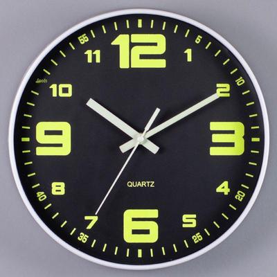 12-Inch Silent Luminous Quartz Wall Clock - Plastic, Creative Design, Popular Item