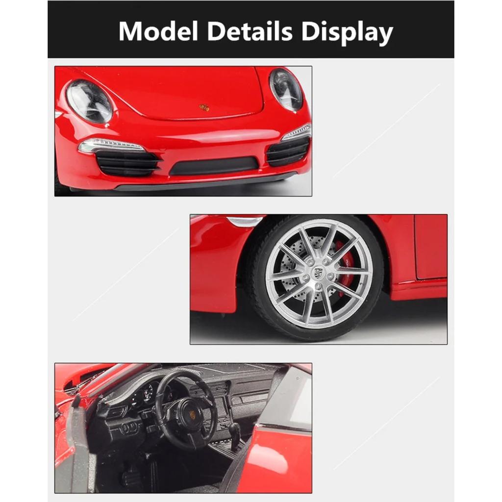 WELLY 1/24 Porsche 911 Carrera S 991 Coupe Alloy Sports Car Model Diecasts Metal Racing Car Vehicles Model Simulation Kids Gifts