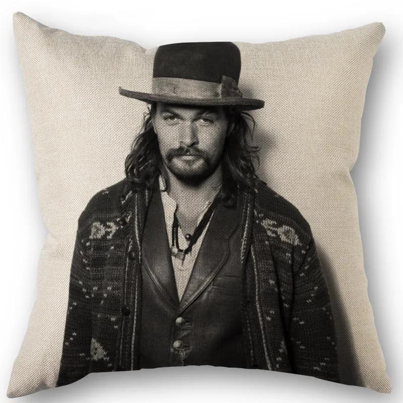 45X45Cm Pillow Cover Jason Momoa Square Zipper Cotton Linen Pillow Cases Bedroom Home Wedding Decorative Pillowcase 1213