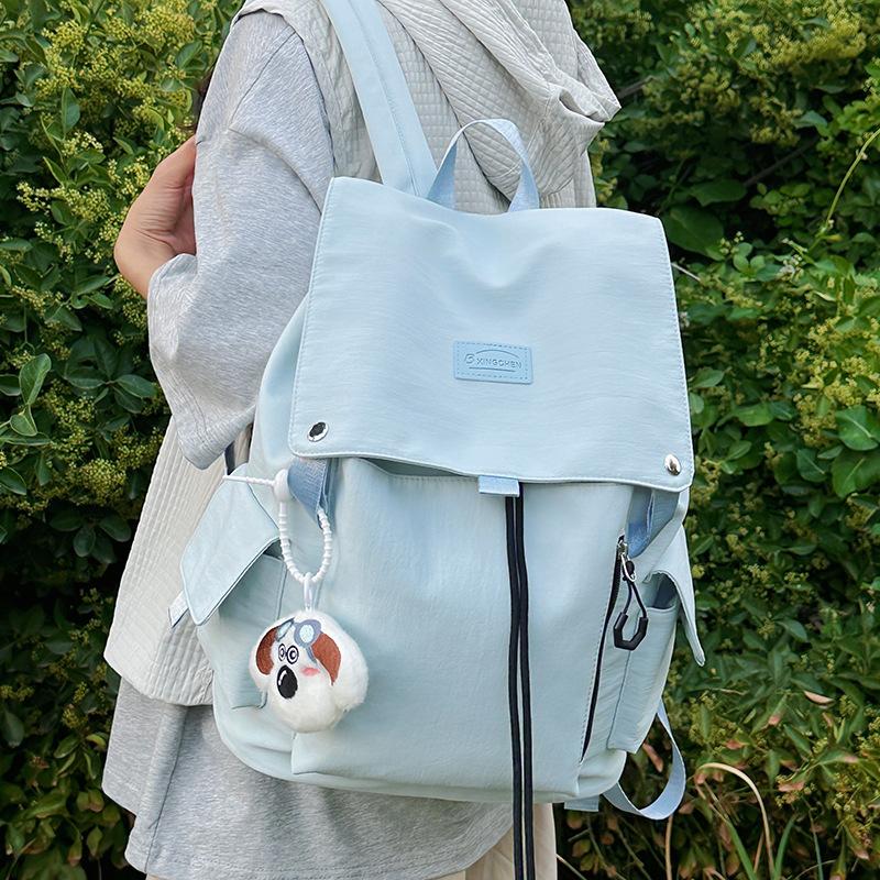 New Schoolbag Female Student Lightweight Large Capacity Contrasting Color Leisure Outdoor Travel Commuting Simple Backpack