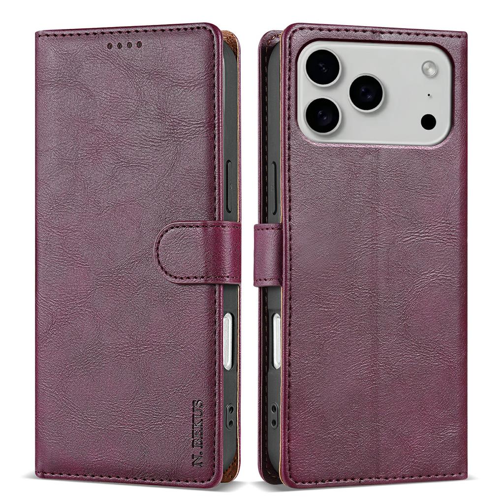 For iPhone 17 Pro Stand Case PU Leather Wallet Phone Cover