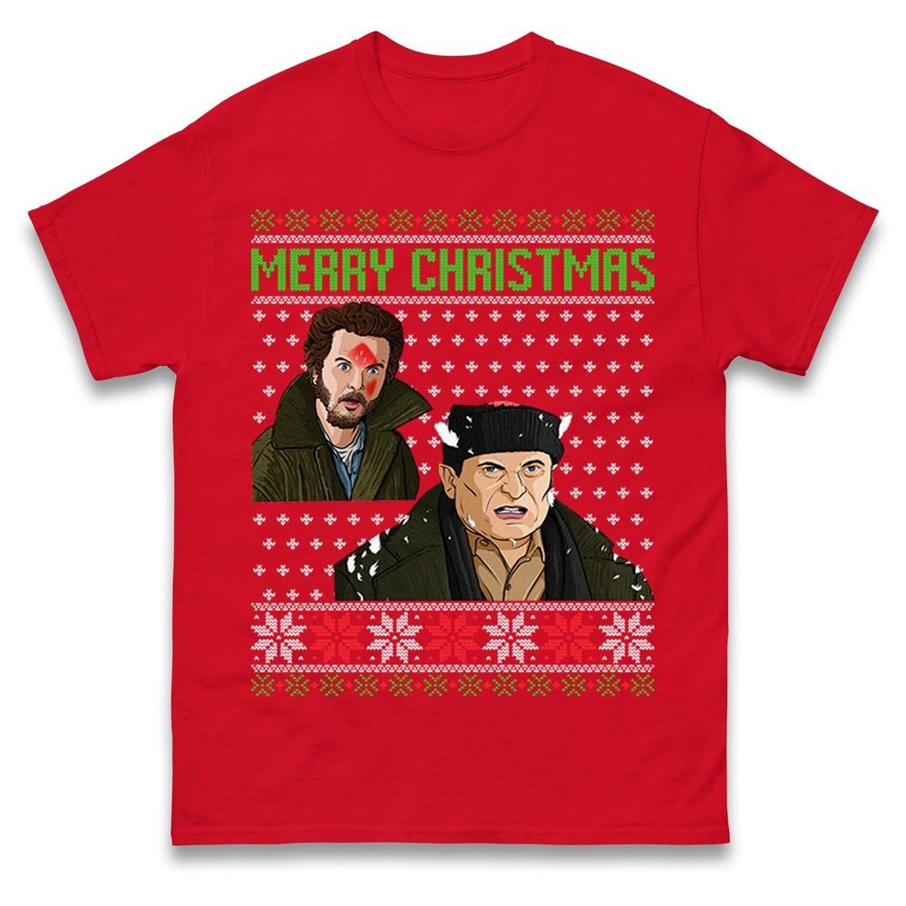 Funny Burglars Christmas T Shirt Merry Xmas Santa Tee Top Xmas Festive Funny Top S
