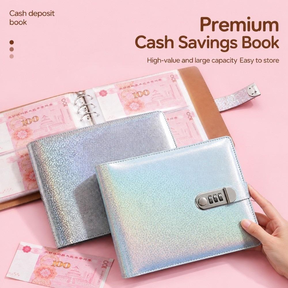 Glitter Money Saving Binder Loose Leaf Banknote Collection Album Office Use