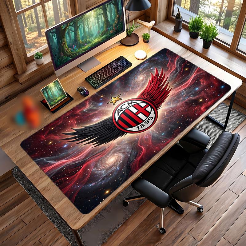 AC Milan Printed Large Mouse Pad, Non Slip Soft Rubber Gaming Desk Mat for Office Laptop Computer Decor