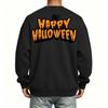 Men's Halloween Printed Long Sleeve T-Shirt Crewneck Casual Sports Top Unisex for Couples
