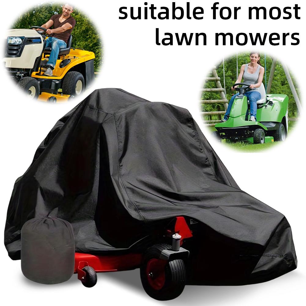 Lawn Mower Cover 210D Oxford Cloth Sun Protective Cover Waterproof Tractor Cover for Lawn Mowers Covering