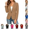 Women's Business Casual , Long Sleeve Lapel Open Front Suit Jacket, Color Loose Fit