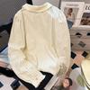 Spring Autumn French Striped Long Sleeve Shirt with Floral Pattern for Women