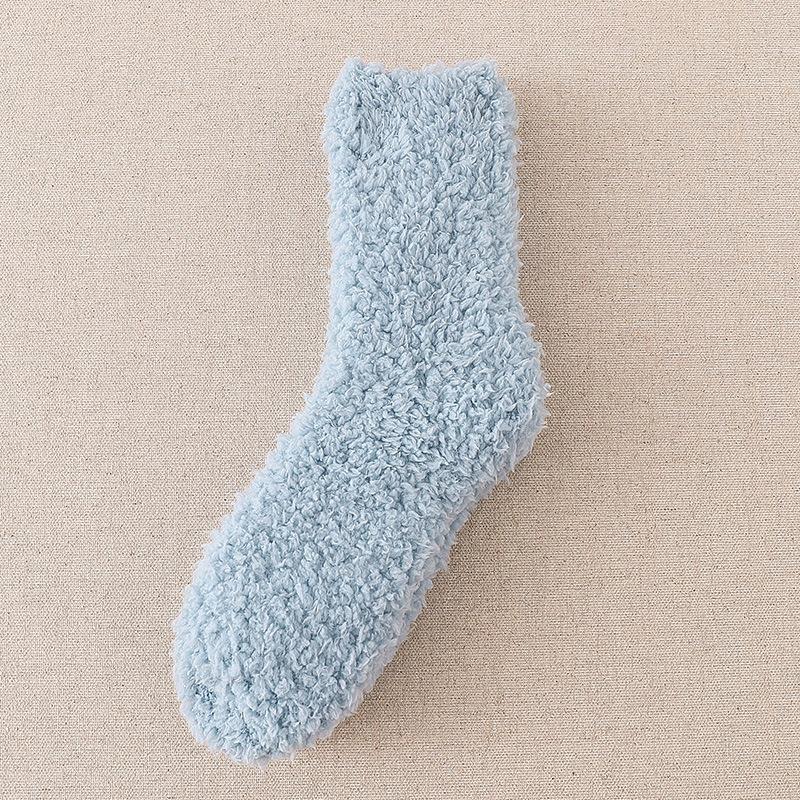 Women's Winter Sleep Socks with Fleece Lining - Thickened Coral Fleece, Plus Size, Loose Fit, Plush Fleece for Sleeping