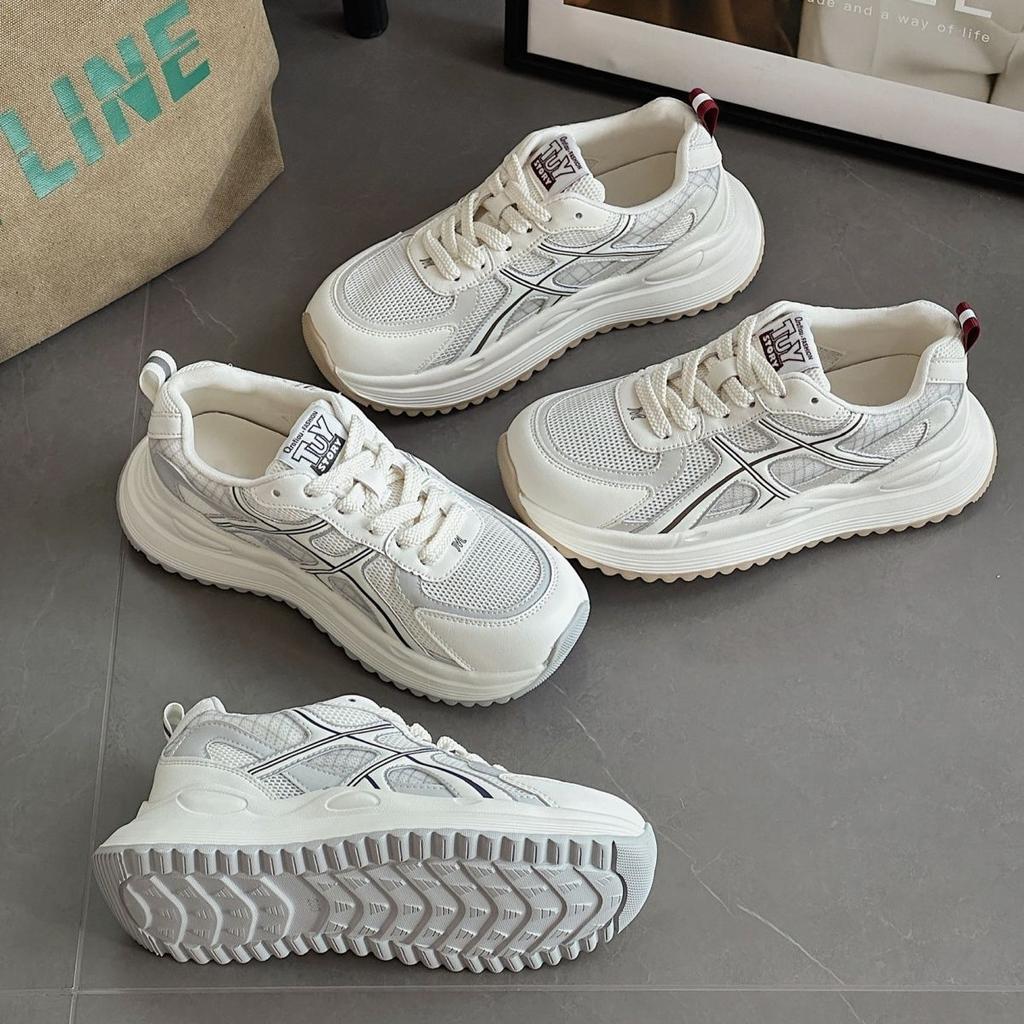 Mesh breathable versatile thick-soled Forrest Gump shoes women's spring and summer hot-selling models color matching thick-soled sports and leisure 