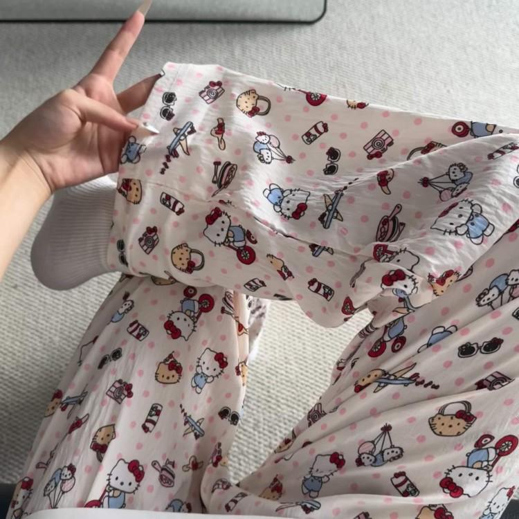 2026 New Style Lounge Pants for Women Loose Fit Wide Leg Casual Pajama Pants for Outdoor, Campus, Home