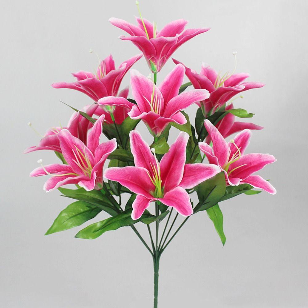 Multicolor Artificial Lilis Realistic Silk Flower Fake Flowers  Wedding Home Party Decor