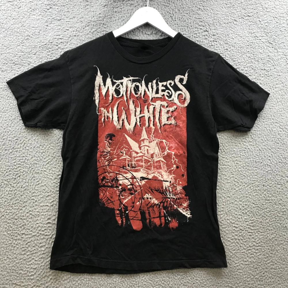 Винтажная футболка Motionless In White Подарок для фанатов Хлопок Черный S-5XL Футболка SE072 Унисекс M