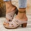 Women's Large Size High Heel Slippers Summer Casual Outwear Hundred Sandals