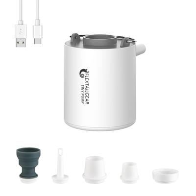 FLEXTAILGEAR TINY PUMP Portable Air 1300mAh USB Lightest Air Air Pool Vacuum Bag Pump, Battery, Rechargeable, Pump, Pump, Release, Buoy, Float, (Gray)