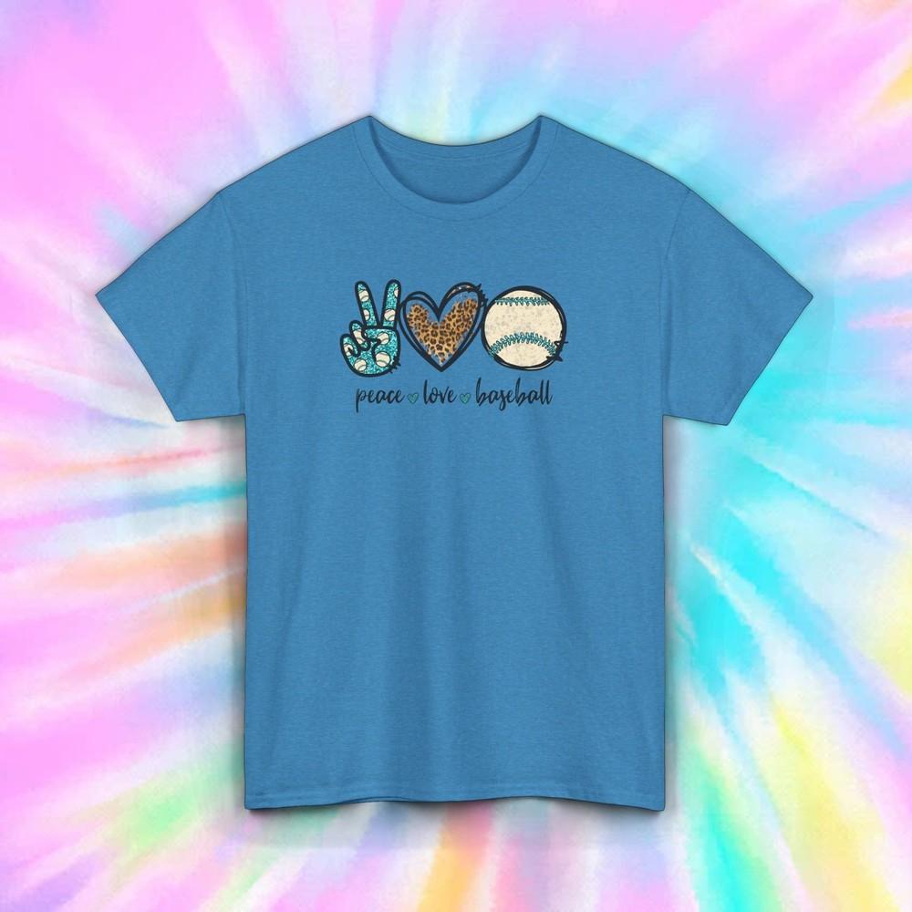 Peace Love Baseball T-Shirt | Sports Lover Graphic Tee S-5XL Unisex T-Shirt XXXL