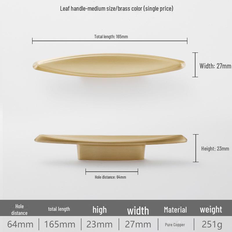 

Ручка для шкафа Nordic Luxury Brass с кленовым листом — в стиле ретро-американской INS.