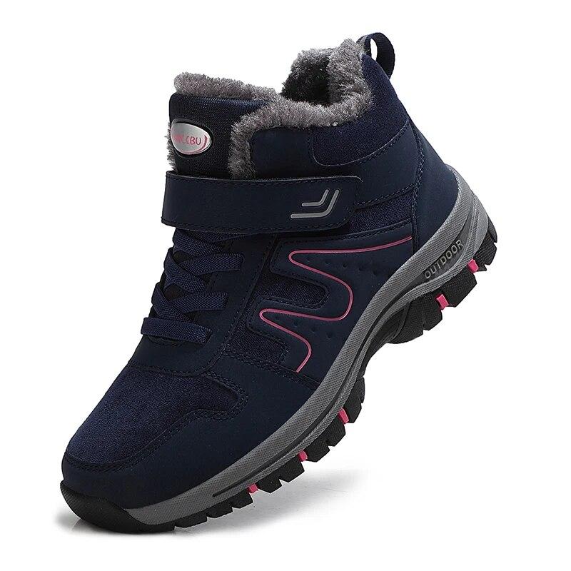Warm Men Winter Boots Outdoor Plush Warm Ankle Boots Lightweight Couple Walking Shoes Women Waterproof Snow Boots Winter Cotton Shoes