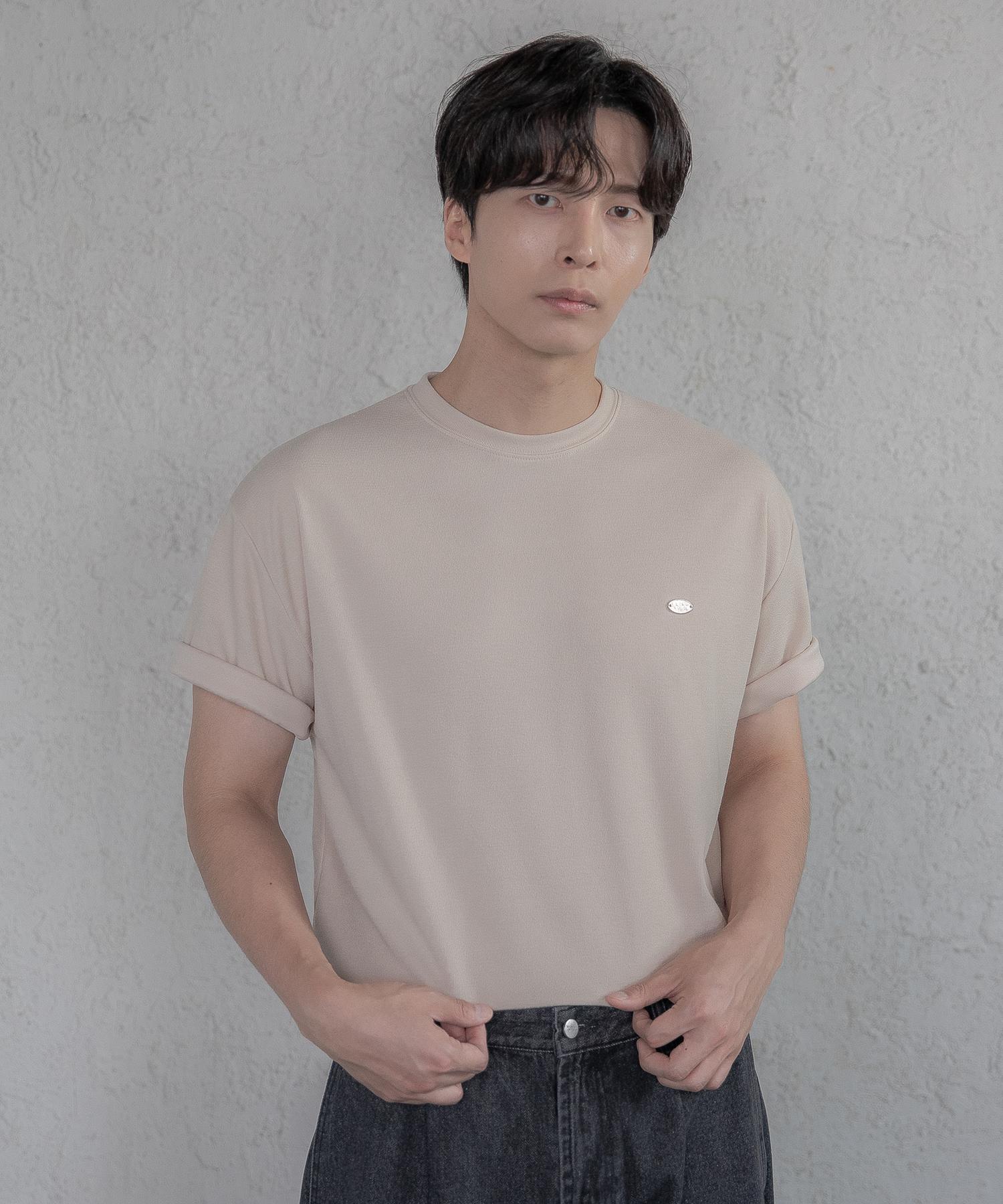 Iesn Ensconce Patch Muscle T-Shirt Beige Beige/M