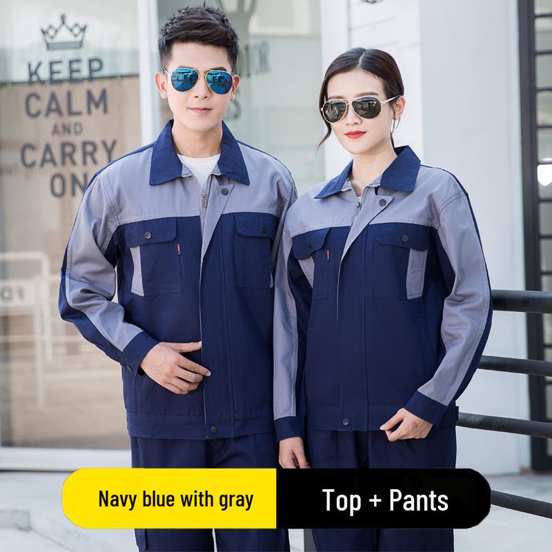 Men's Flame-Retardant Autumn/Winter Welding Workwear Set - Durable, Dirt-Resistant, Anti-Scald, Long-Sleeve Cotton Clothing for Auto Repair.