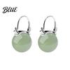 Buckle Earrings 1 Pair Women Drop Glass Bead Polished Copper