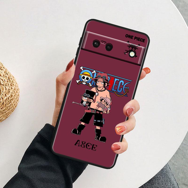 Ones-Pieces Luffys Stoßfeste Hülle Für Google Pixel 8 7A 6A 5A 5 4 4A XL Pro 5G Schwarze Handyhülle Weiche Fundas Capa Handyhülle