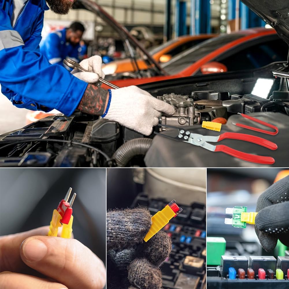 Relay Puller Pliers & Fuse Removal Tool Set, Universal Automotive Fuse & Relay Remover, Metal and Plastic, Ergonomic Grip, Pliers(COLOR:As shown)