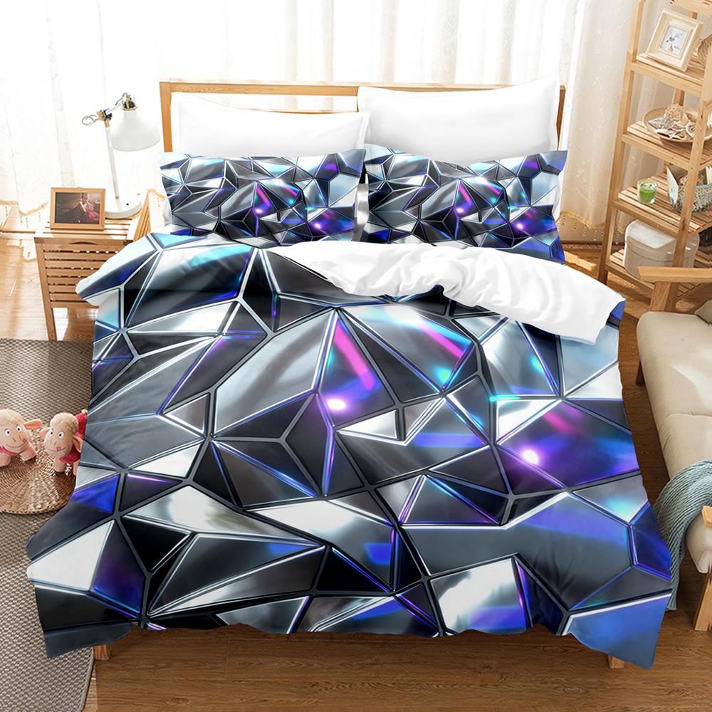 3D Visual Geometry Art Duvet Cover Set Twin Queen King Size No Filling and Sheet Gift For Kids And Adults Colorful Bedding Set