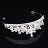 Luxury Water Drop Crystal Tiara Sparkling Bride Headdress Rhinestone Queen Crown  for Women Girls