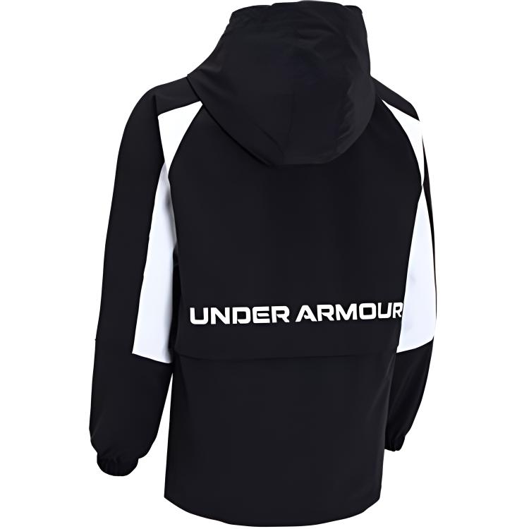 Under Armour Half-Zip Colorblock Hoodie Jacket Women Tops Black 1365959-001