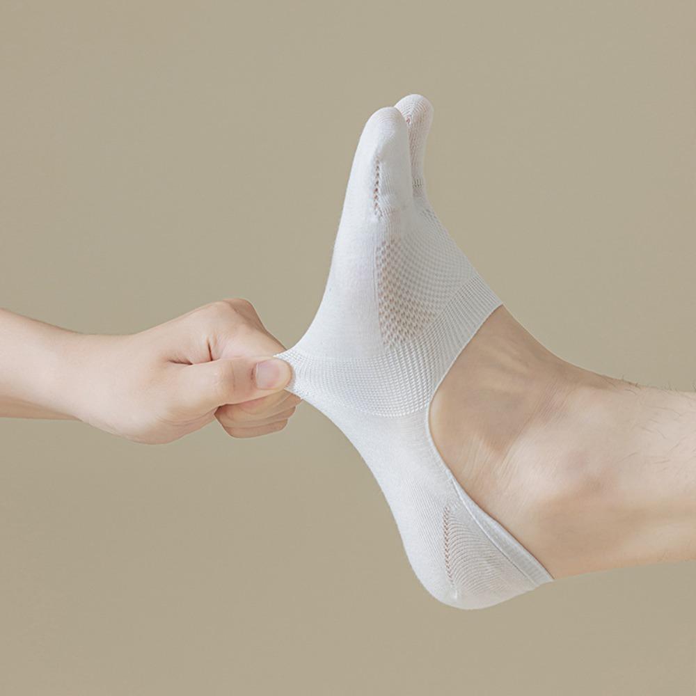 Thin Male Two Toe Socks Flip Flops Hosiery Men's Mesh Separate Toe Boat Sock  Summer