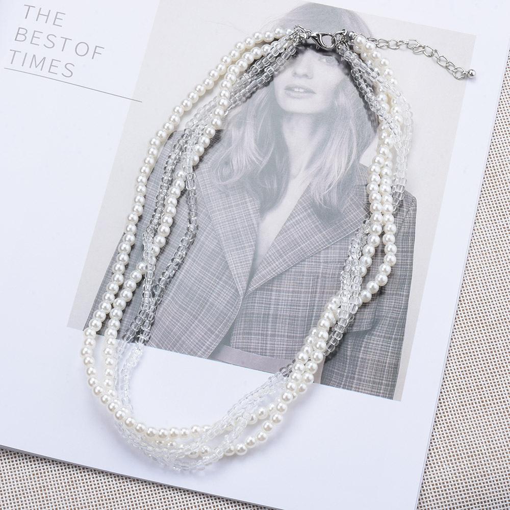 Dongdaemun Multi-Layer Pearl Winding Necklace Stylish And Simple Personalized Neck Chain Temperament Design Sense Item Decoration
