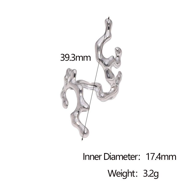 Ocean Style Stainless Steel Unique Coral Design Rings for Women Men Irregular Adjustable Opening Rings Party Jewelry Accessories