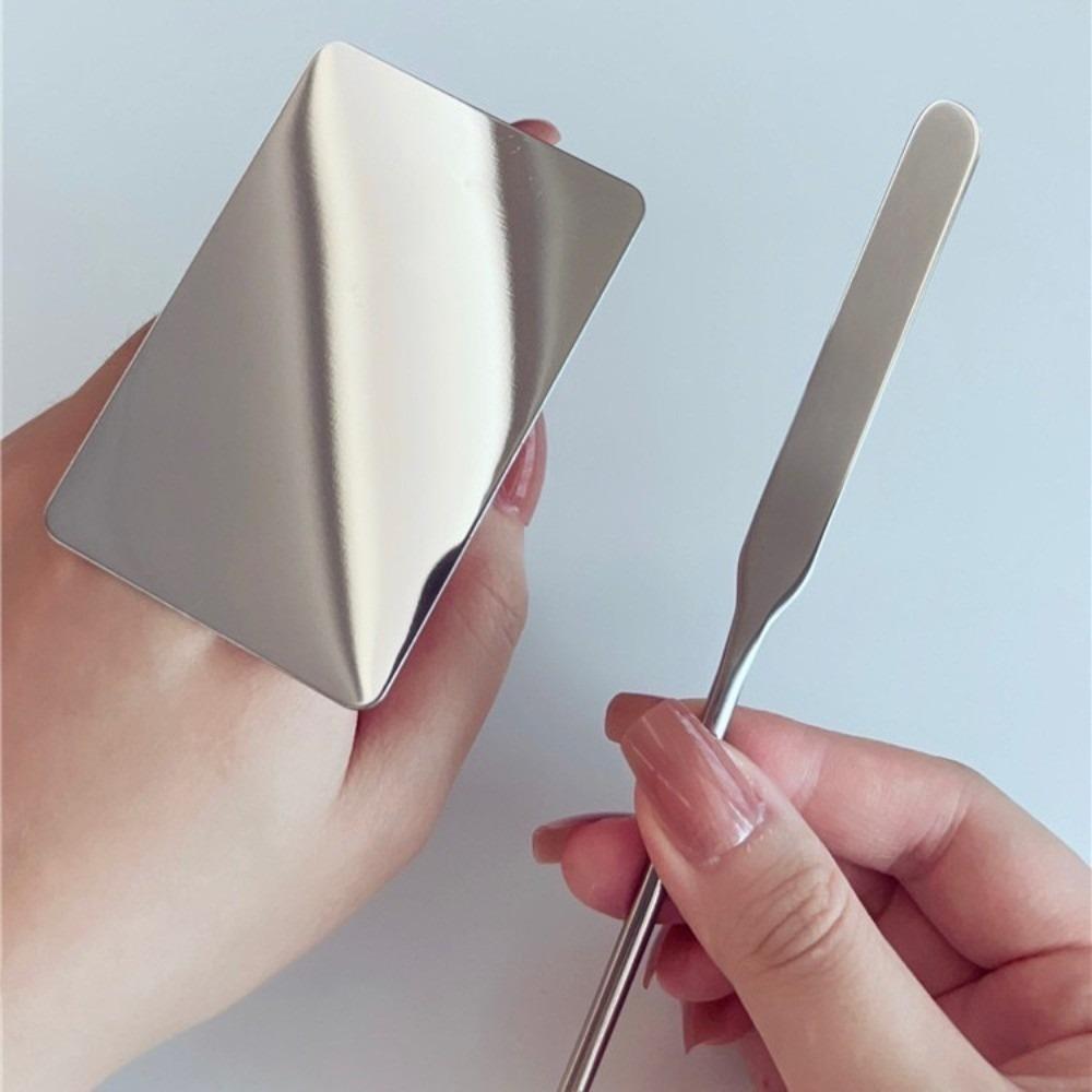 

2PC Portable Makeup Mixing Stick Stainless Steel Face Cream Mixing Tool Make Up Tool 2Pcs
