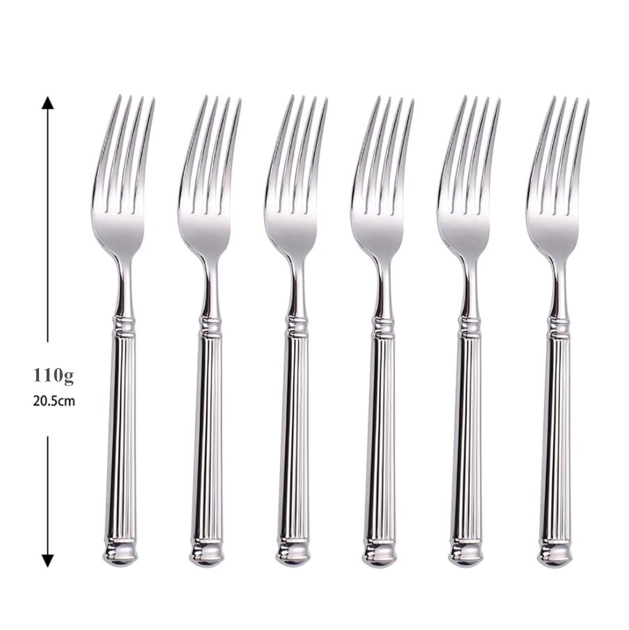 Europe Silver Luxury Fashion Cutlery Set 18/10 Stainless Steel Creativity Gift Roman Column Flatware 304