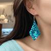 Rose Gold Glitter Tassel Earring Exaggerated Geometry Dangling Pendant Earrings Music Festival