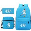 Large Capacity Schoolbag with Shoulder Strap; Student Three-piece Pencil Case Set