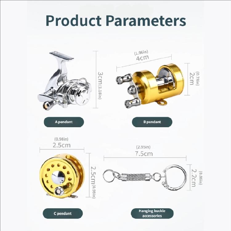 Small And Lightweight Fish Reel Keychain Pendant High Quality Aluminum Keyrings Perfect For Adventurers And Style Lovers