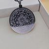 Men Necklace Seven Angel Amulets Chain Round Pendant Hollow Solomon Stainless Steel Electroplated Unisex