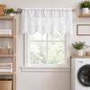 French Rose Lace Curtain Window Valance Curtain, White Sheer Short with Tassels And Rod Pocket, Vintage Light Filtering for Living Room Bedroom Breeze