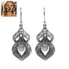 Sophisticated Retro Metal Ear Hooks 1 Pair Women Drop Earrings, Vintage Carved Faux Pearl Fashion Jewelry Accessories for Dangle Earrings Anniversary