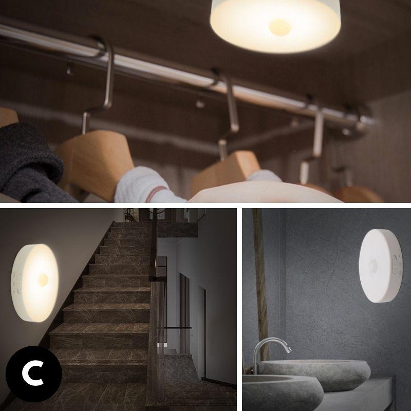 Homlly Rechargeable Motion Sensor Light (Warm Yellow) (X2PCS)