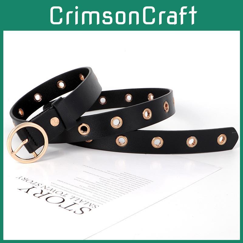 Fashion Pu Leather Belt For Women With Hollow Out Design And Metal Buckle For Casual Wear